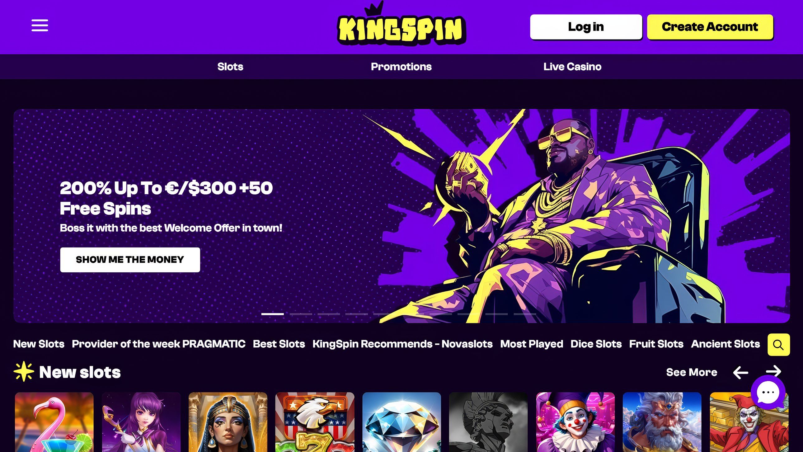 Kingspin Casino desktop screenshot 1